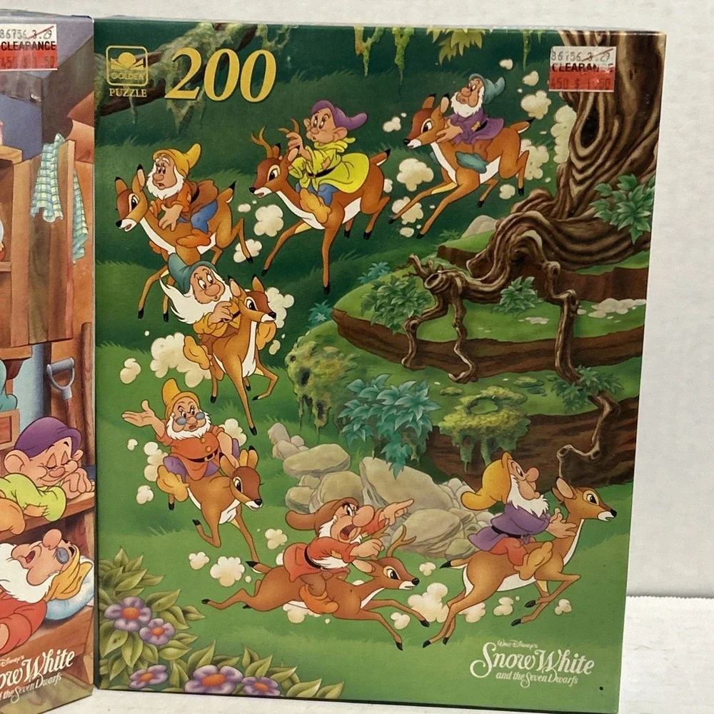 Golden Disney's Snow White And‎ The Seven Dwarfs 200 Piece Puzzle Complete Lot